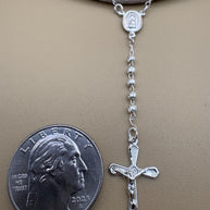 Beautiful Mini Sterling Silver 925 Handmade 12.5 inch Rosary Perfect Gift (solid beads)