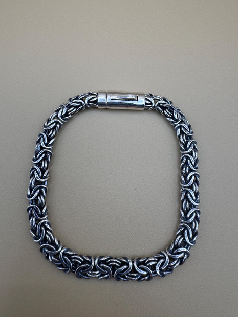 925 sterling silver Byzantine bracelet handmade | Pulsera bizantina de plata 925 Hecho a mano