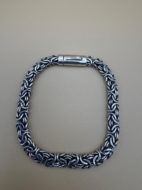 925 sterling silver Byzantine bracelet handmade | Pulsera bizantina de plata 925 Hecho a mano