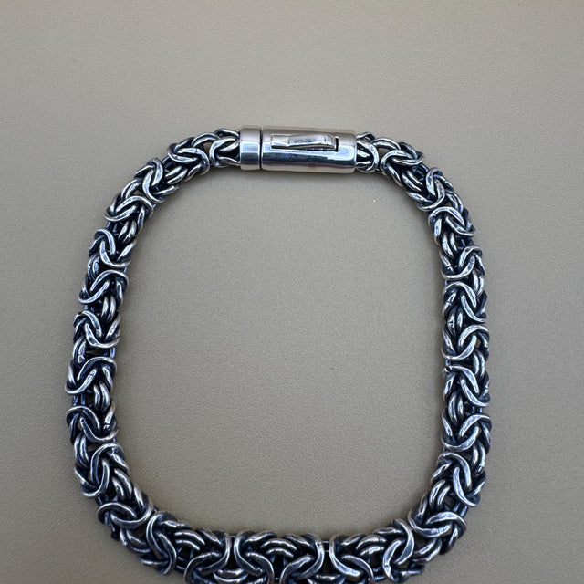 925 sterling silver Byzantine bracelet handmade | Pulsera bizantina de plata 925 Hecho a mano