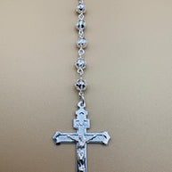 Beautiful Sterling Silver 925 Handmade 17 inch Rosary Perfect Gift (Perforated beads)