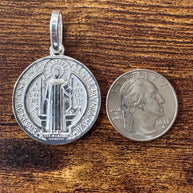 Medalla plata 925 San Benito tamaño MEDIANO