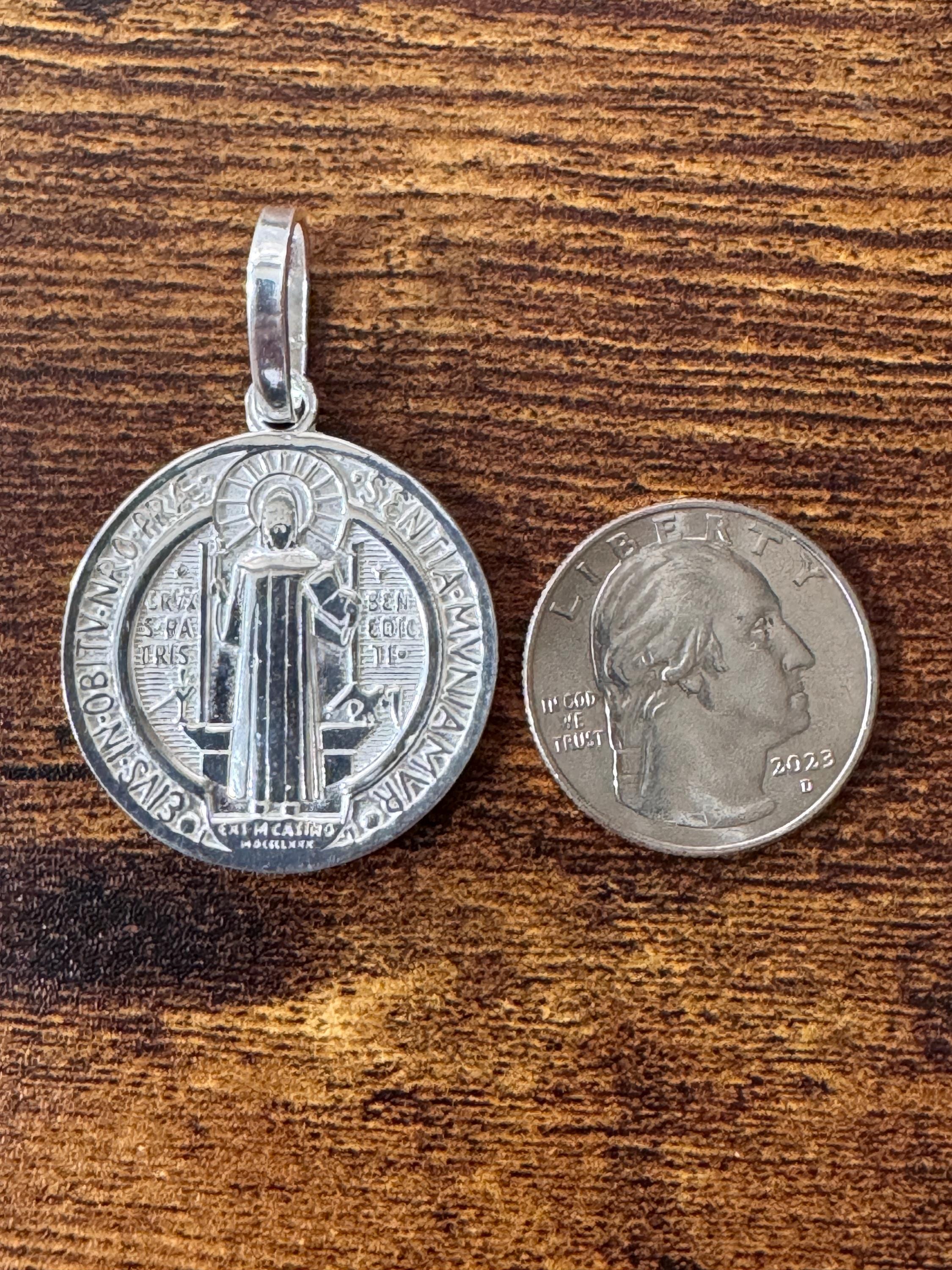 Medalla plata 925 San Benito tamaño MEDIANO