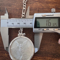 Centenario Pendant Men's KEYCHAIN Mexican Coin 925 Sterling Silver 925 1oz. Estados Unidos Mexicanos Libertad plata pura coin silver & bezel
