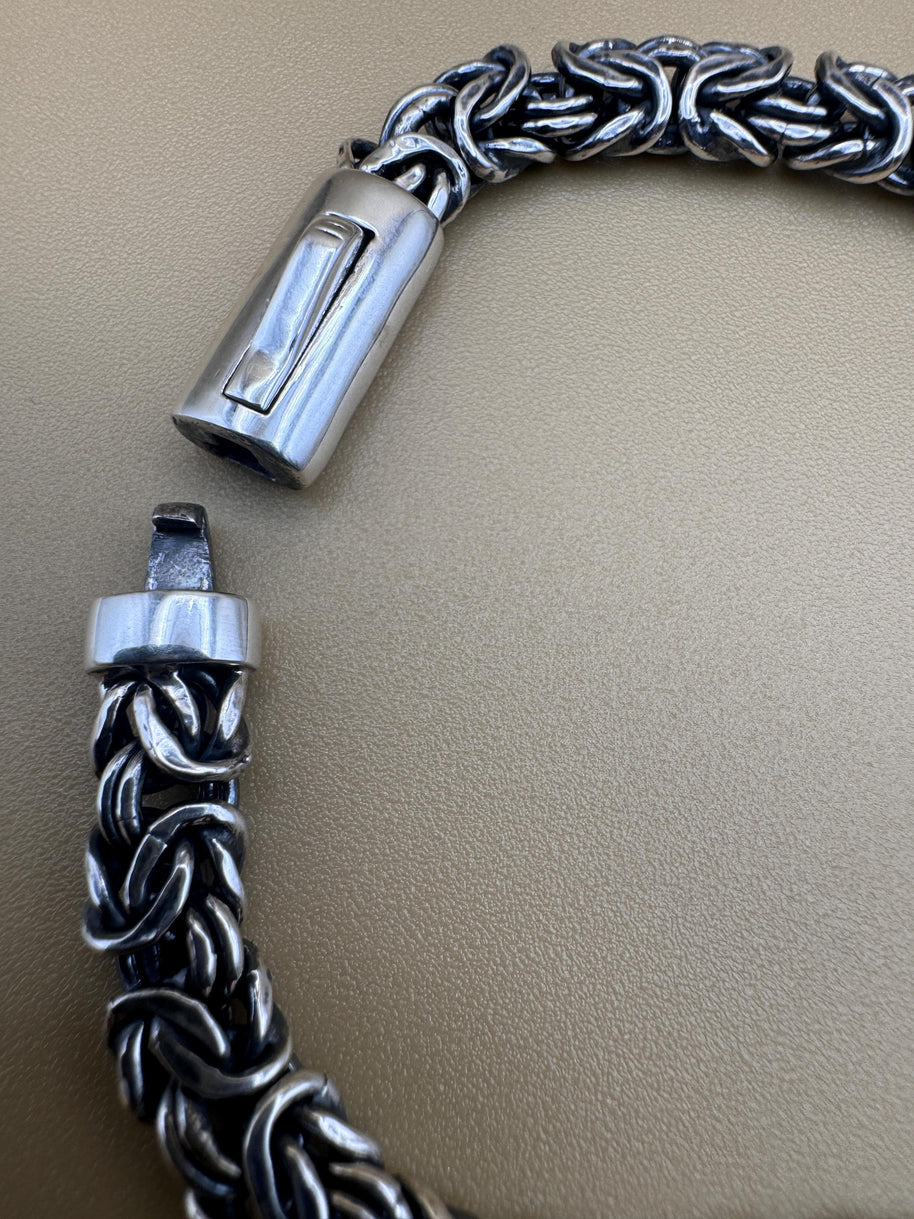 925 sterling silver Byzantine bracelet handmade | Pulsera bizantina de plata 925 Hecho a mano