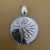 SMALL Saint Judas Patron Saint Pendant Saint Jude silver medallion necklace catholic jewelry christian jewelry 925 silver saint jude icon.