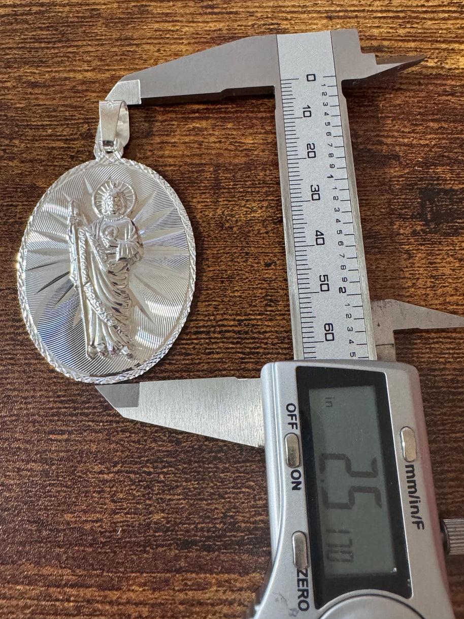 OVAL Saint Judas Patron Saint Pendant Saint Jude silver medallion necklace catholic jewelry christian jewelry 925 silver saint jude icon.