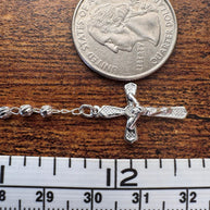Beautiful Mini Sterling Silver 925 Handmade 12.5 inch Rosary Perfect Gift (solid beads)