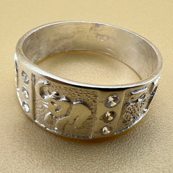Good Luck Sterling Silver Ring Band, Lucky Ring, Lucky Symbol, Gift for men, 925k silver ring, horseshoe, talisman, good luck charm handmade