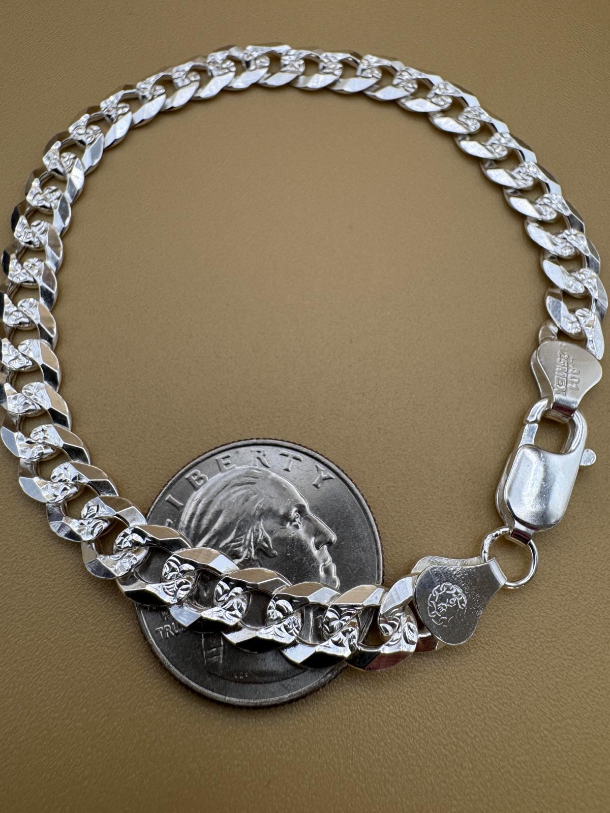 Pulsera elegante de plata 925, eslabón cubano |Elegant 925 silver Cuban link bracelet
