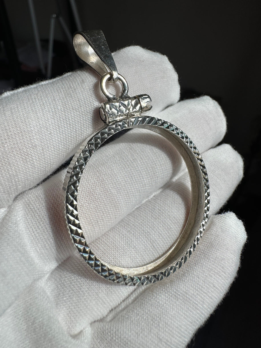 Sterling silver 925 Coin Bezel for collecting silver coins / Bisel de Plata 925 (Small Bezel)