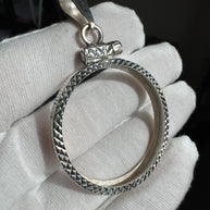 Sterling silver 925 Coin Bezel for collecting silver coins / Bisel de Plata 925 (Small Bezel)