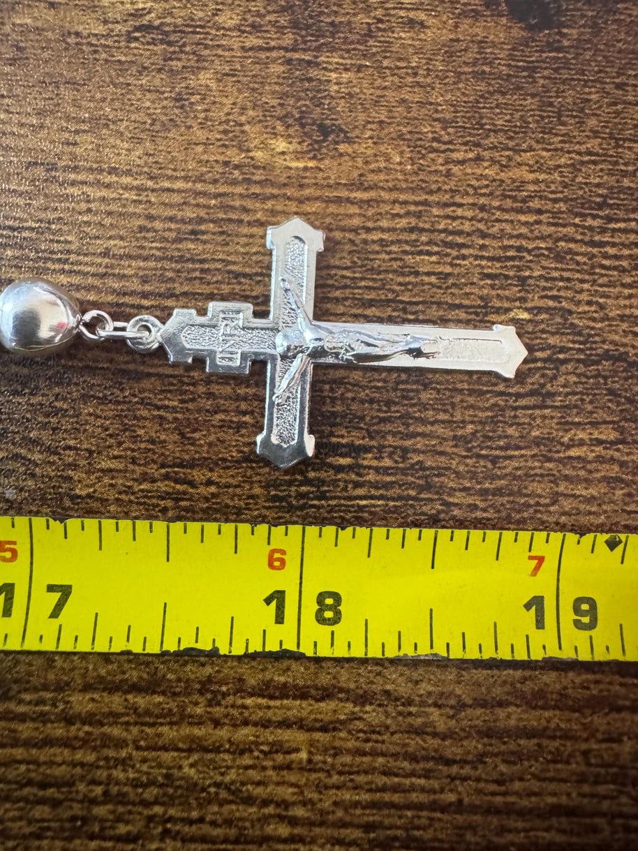 Beautiful Sterling Silver 925 Handmade Rosary Perfect  Gift (18 inch size) Solid beads