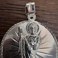 Saint Judas Patron Saint Pendant Saint Jude silver medallion necklace catholic jewelry christian jewelry 925 silver saint jude icon.