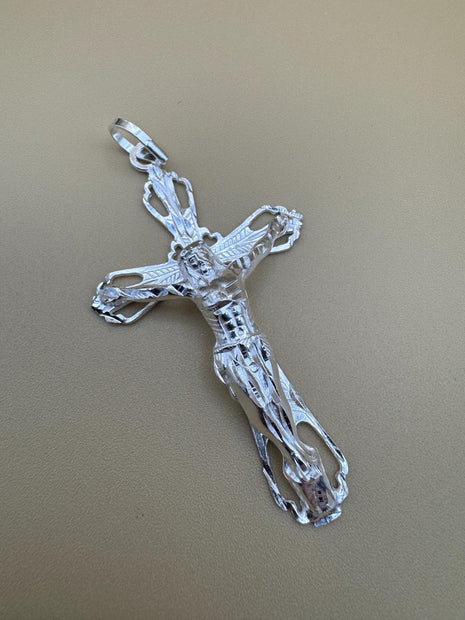 925 Sterling Silver Jesus Cross pendant | 925 Cruz De Jesus Dije