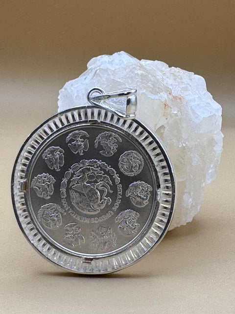 Elegant 925 Sterling Silver Coin & Bezel — Unique Statement Pendant
