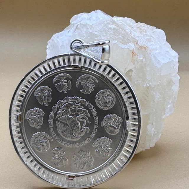 Elegant 925 Sterling Silver Coin & Bezel — Unique Statement Pendant