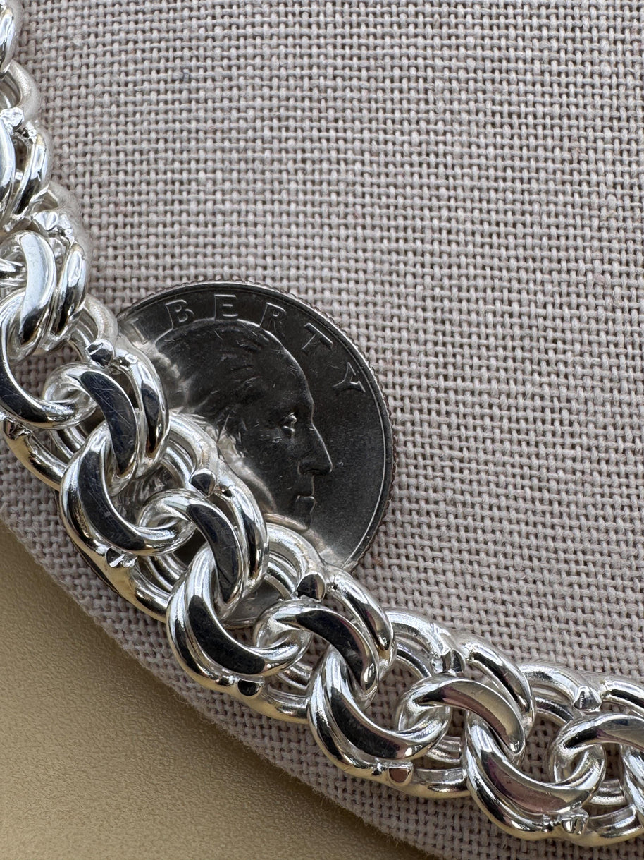 Heavy Handmade 925 Sterling Silver Byzantine Chain / Imponente Cadena Tejido Chino Plata 925