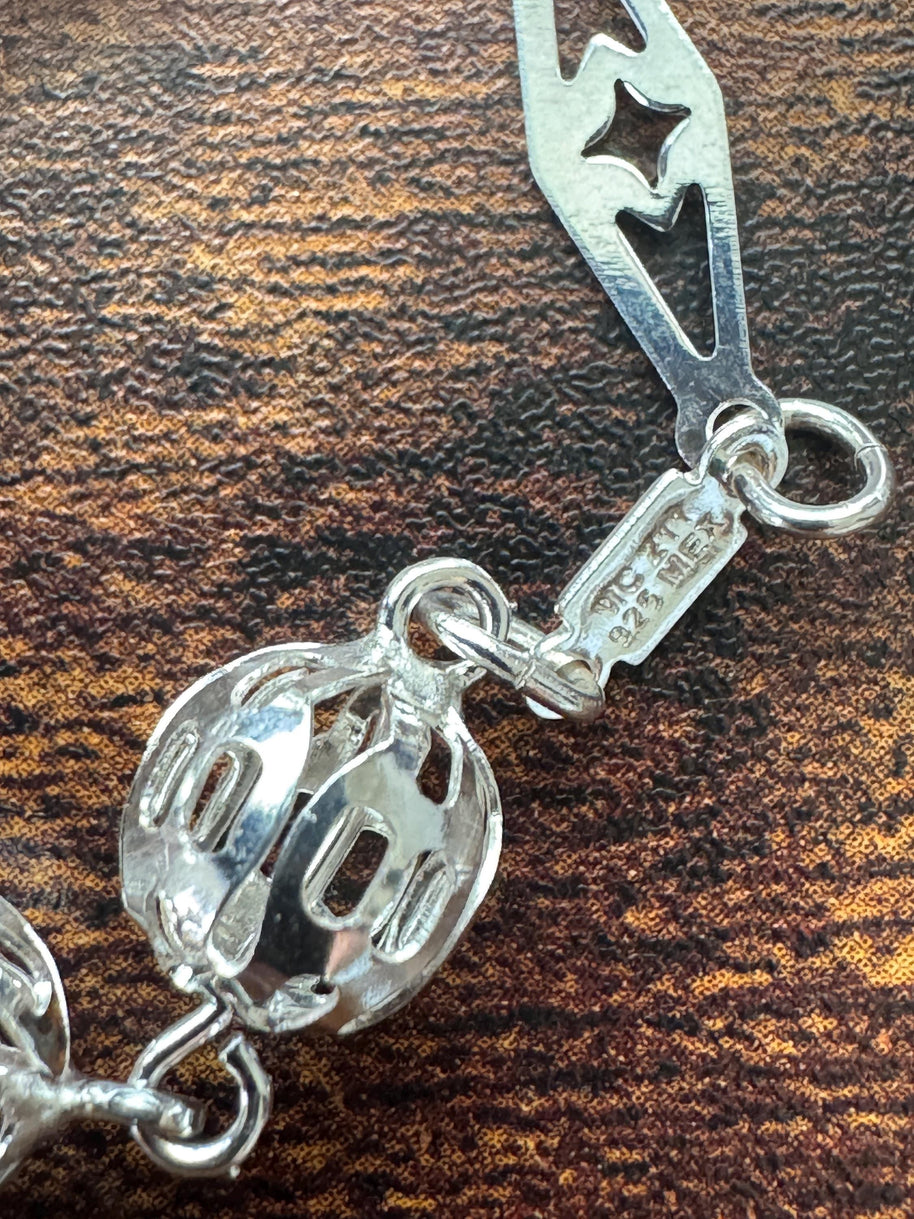 Hermoso rosario de plata esterlina 925 hecho a mano, regalo perfecto (21 pulgadas)