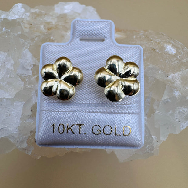 10K Gold Flower Stud Earrings | Dainty Floral| Small Gold