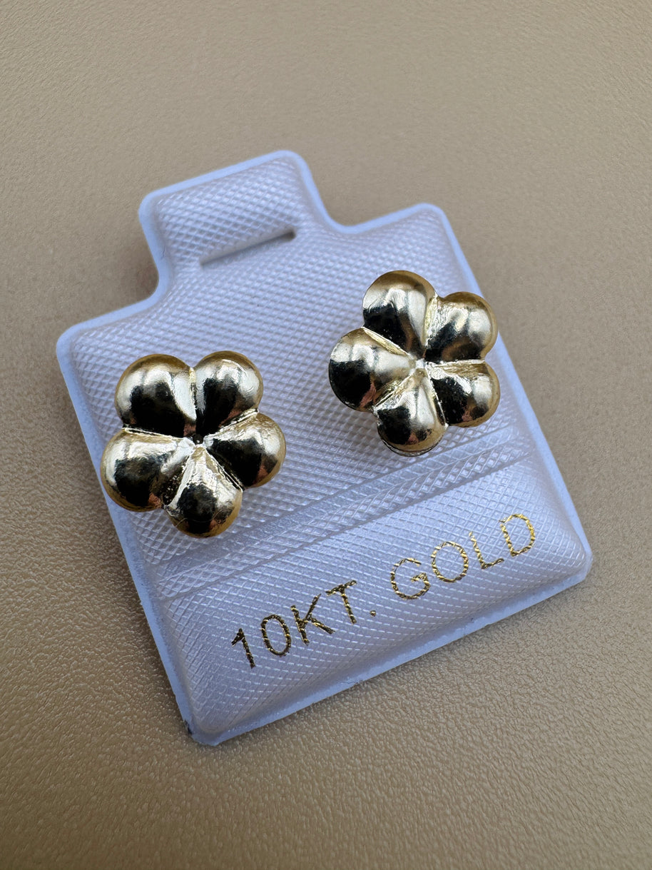 10K Gold Flower Stud Earrings | Dainty Floral| Small Gold