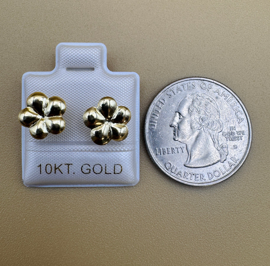 10K Gold Flower Stud Earrings | Dainty Floral| Small Gold