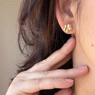 10K Gold Flower Stud Earrings | Dainty Floral| Small Gold