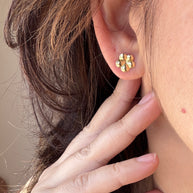 10K Gold Flower Stud Earrings | Dainty Floral| Small Gold
