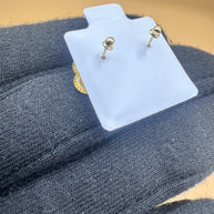 10K Gold Red Clover Elegant Floral Quatrefoil Earrings Studs