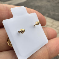 10K Gold Textured Clover Stud Earrings | Elegant Quatrefoil Sunburst Earrings