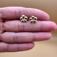 10K Gold Flower Stud Earrings | Dainty Floral| Small Gold