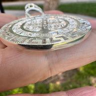 925 Sterling Silver Saint Benedict Medallion Pendant Large Round Religious Charm Protection Medal