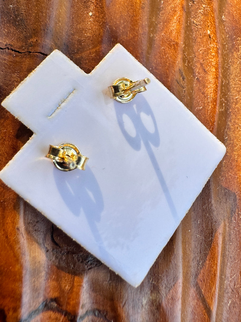 14K Gold Infinity Stud Earrings Real Gold CZ Sparkle Earrings Minimalist Gift for Her Tiny Gold Studs