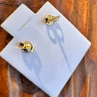 14K Gold Infinity Stud Earrings Real Gold CZ Sparkle Earrings Minimalist Gift for Her Tiny Gold Studs