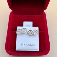 14K Gold Infinity Stud Earrings Real Gold CZ Sparkle Earrings Minimalist Gift for Her Tiny Gold Studs