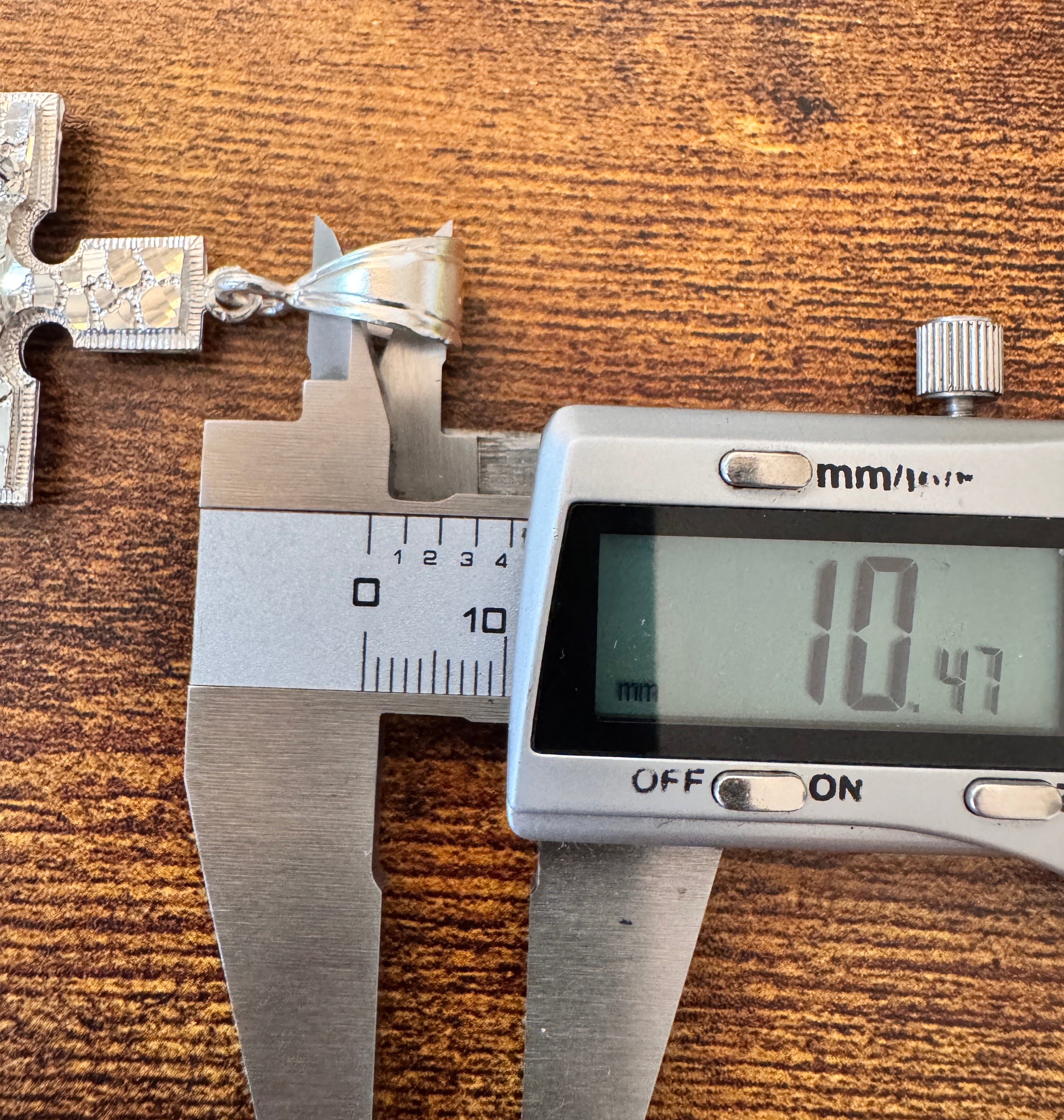 Sterling Silver Nugget Cross Pendant 925 Crucifix Large Jesus Cross