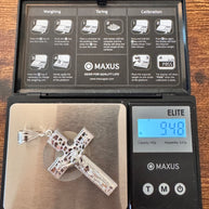Sterling Silver Nugget Cross Pendant 925 Crucifix Large Jesus Cross