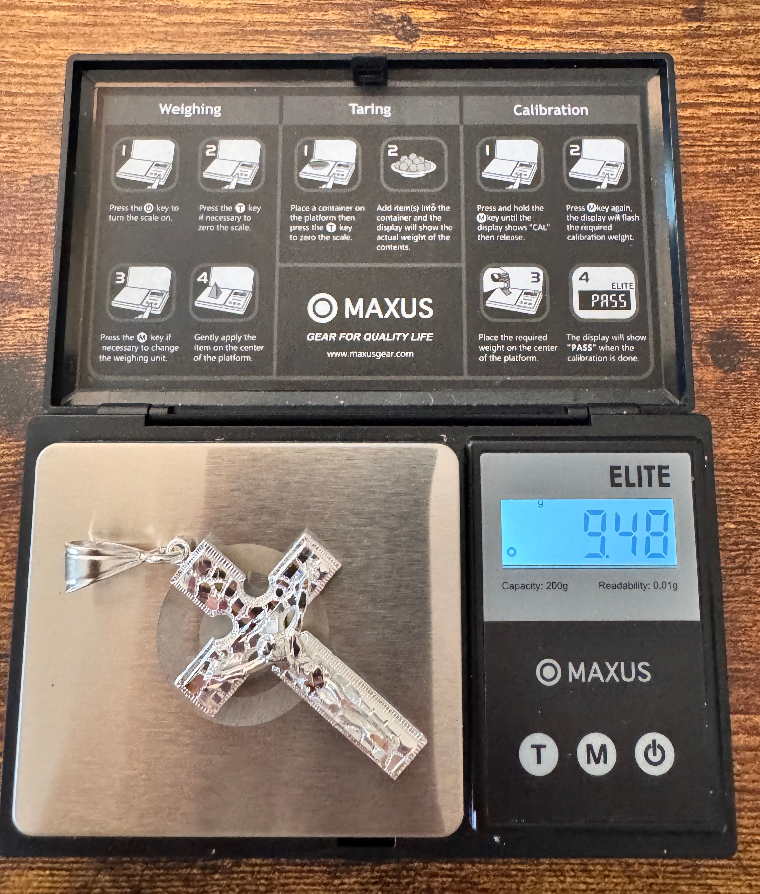 Sterling Silver Nugget Cross Pendant 925 Crucifix Large Jesus Cross