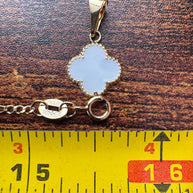 10K Gold White Clover Set – Chain, Pendant, and Earrings