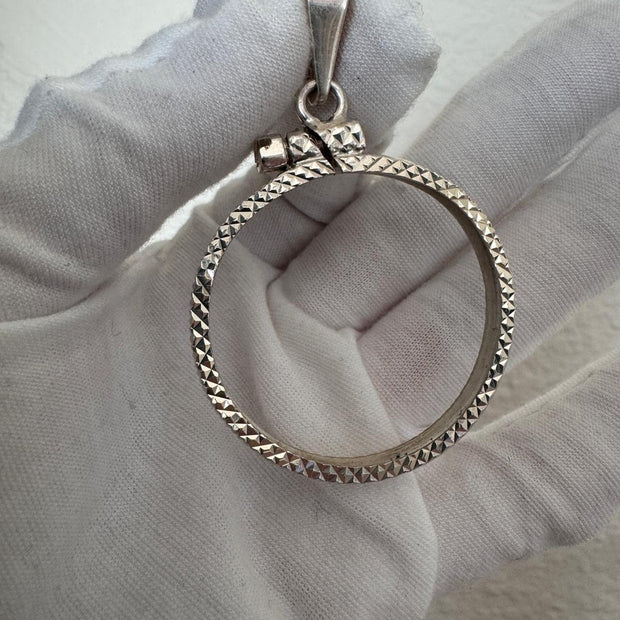 Sterling silver 925 Coin Bezel for collecting silver coins / Bisel de Plata 925 (Large Bezel)