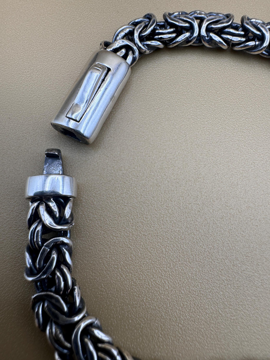 925 sterling silver Byzantine bracelet handmade | Pulsera bizantina de plata 925 Hecho a mano