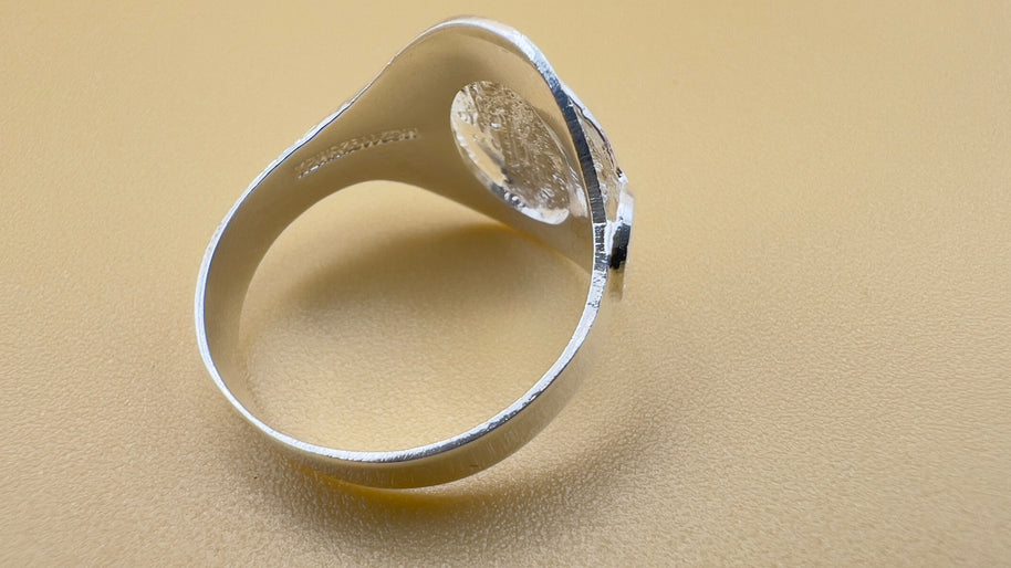 Handmade Saint Benedict Ring, San Benito, Sterling Silver, 925 Silver, unisex ring, Religious Ring, Signet Ring, Gift for me, Christian Gift