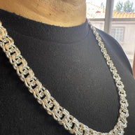 Heavy Handmade 925 Sterling Silver Byzantine Chain / Imponente Cadena Tejido Chino Plata 925