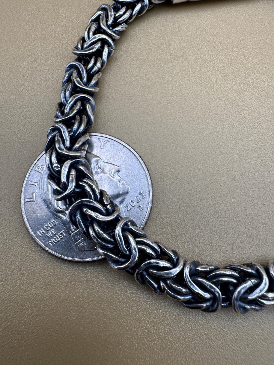 925 sterling silver Byzantine bracelet handmade | Pulsera bizantina de plata 925 Hecho a mano