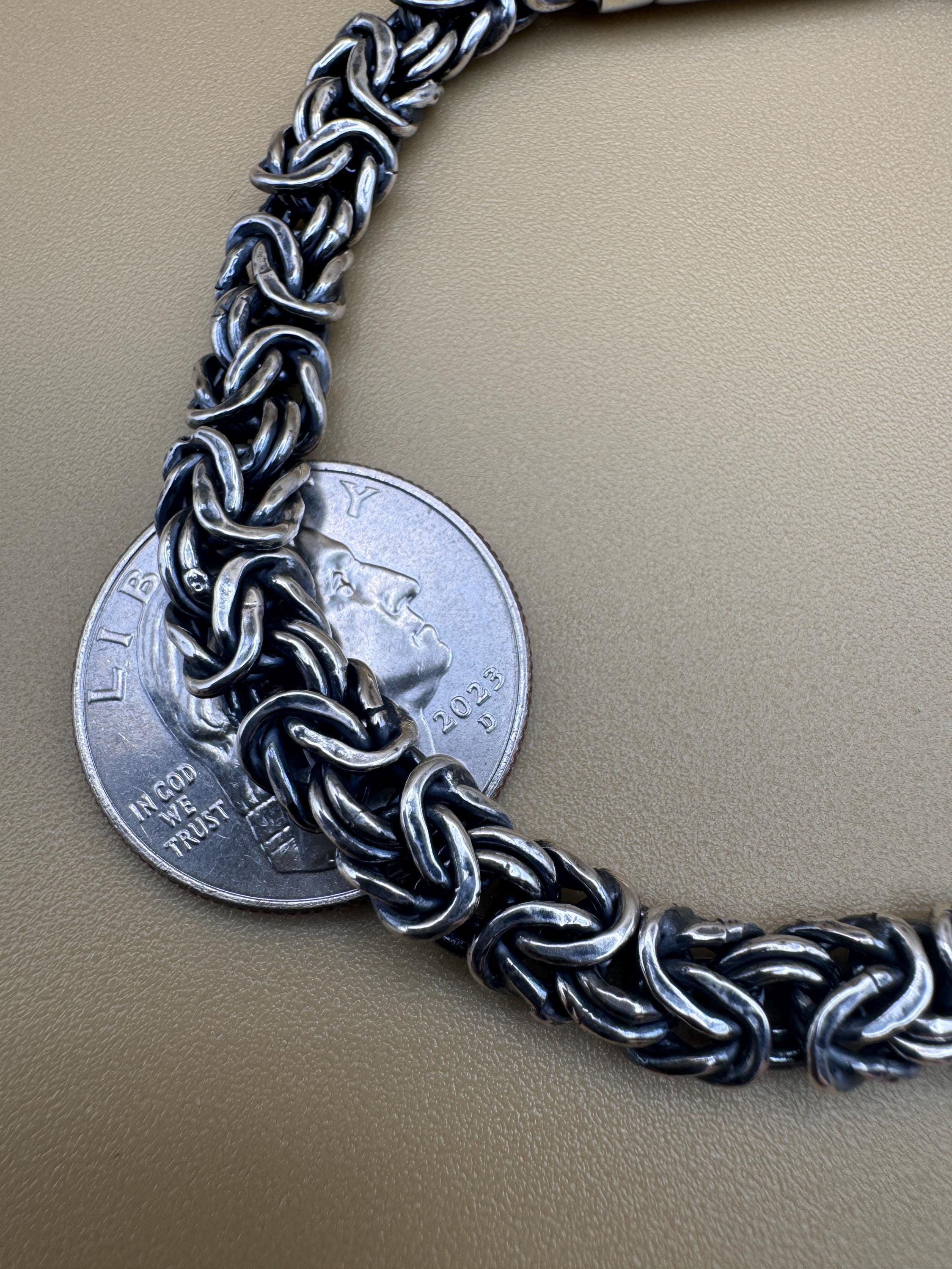 925 sterling silver Byzantine bracelet handmade | Pulsera bizantina de plata 925 Hecho a mano