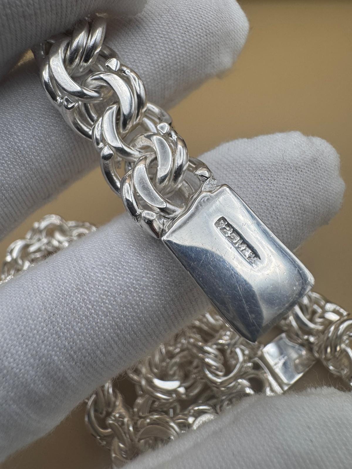 Heavy Handmade 925 Sterling Silver Byzantine Chain / Imponente Cadena Tejido Chino Plata 925