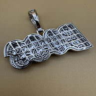 925 Sterling Silver BOSS Pendant - Made in Italy with dazzling detail - Dije BOSS en Plata de Ley 925 - Italiano con detalles deslumbrantes