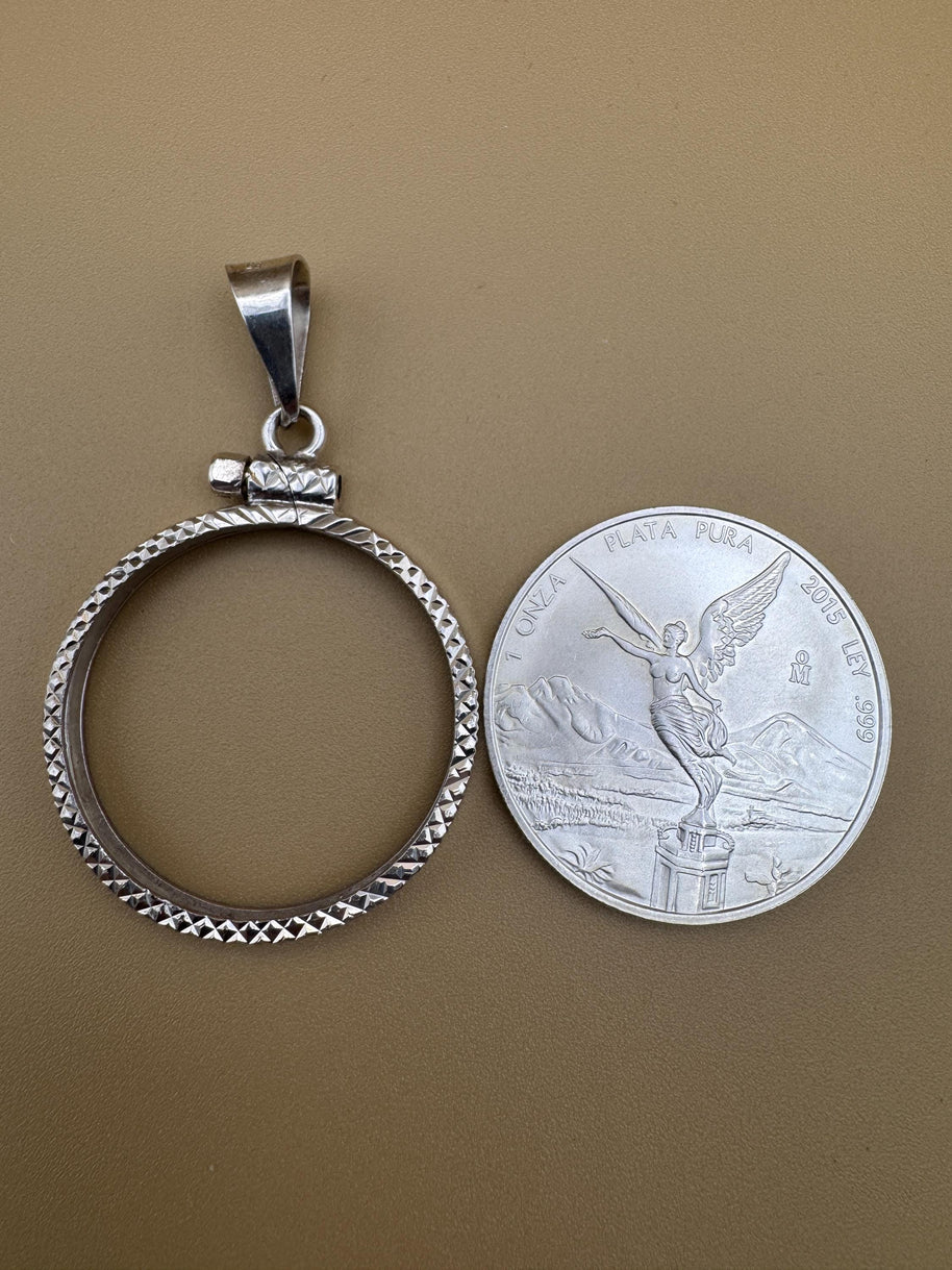 Sterling silver 925 Coin Bezel for collecting silver coins / Bisel de Plata 925 (Large Bezel)