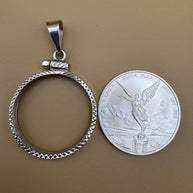 Sterling silver 925 Coin Bezel for collecting silver coins / Bisel de Plata 925 (Large Bezel)