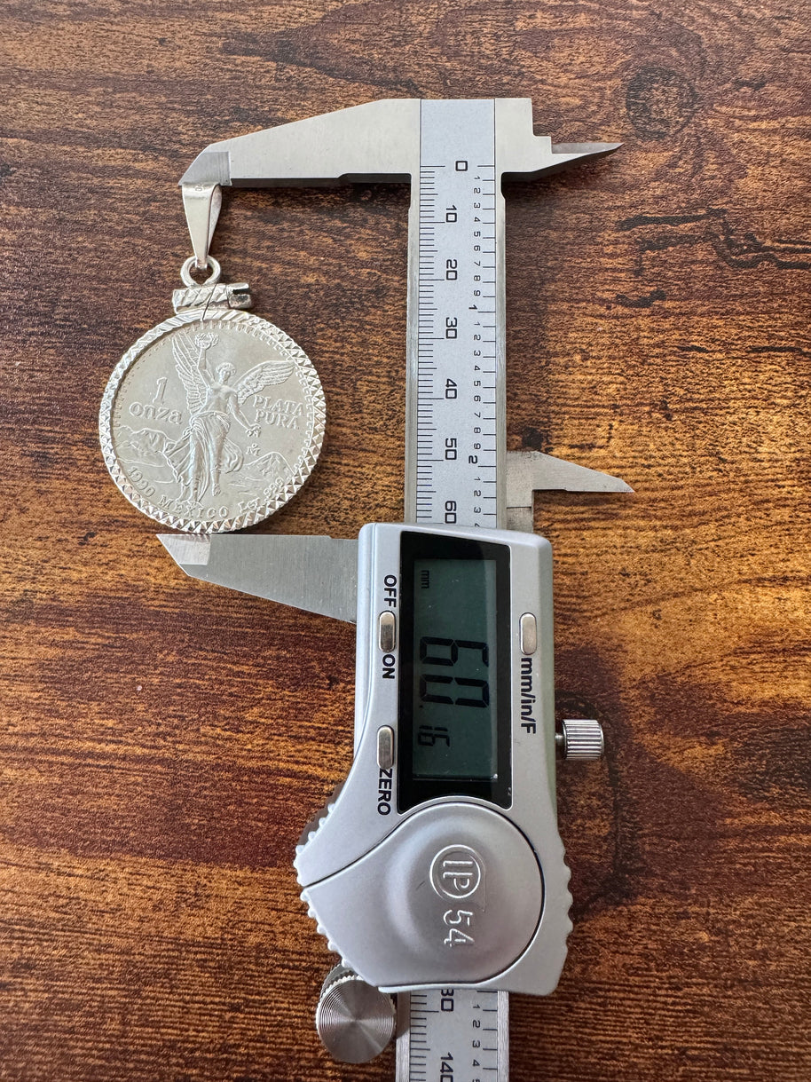Colgante Centenario para hombre en plata 925, diseño del símbolo de la libertad